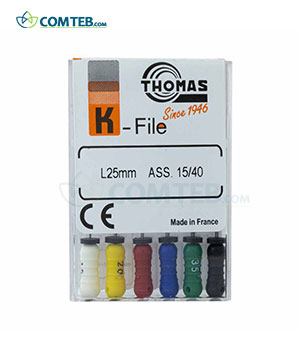 فایل دستی K توماس Thomas سایز 15 تا 40 اسورت طول 25 – 6 عددی