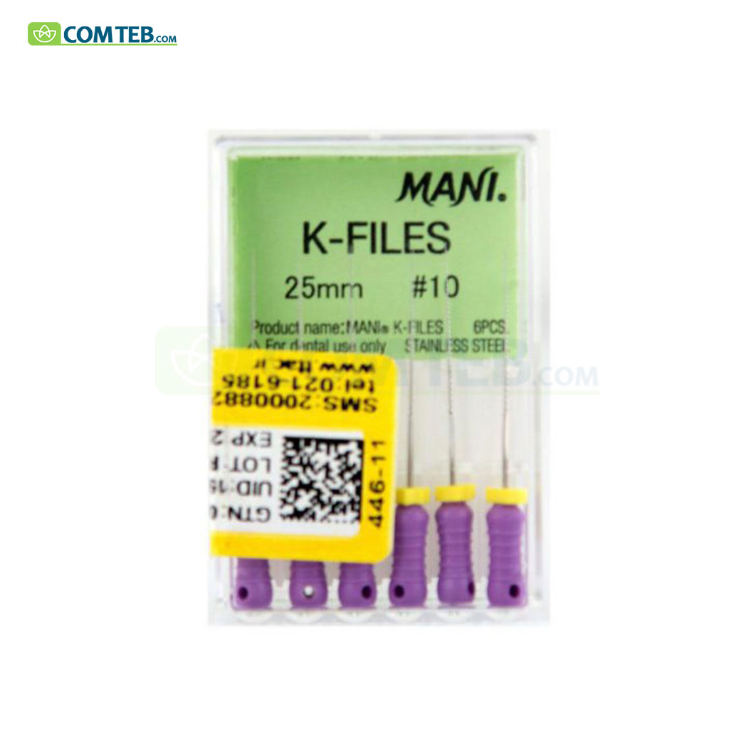 فایل دستی K مانی Mani سایز 10 طول 25 - 6 عددی