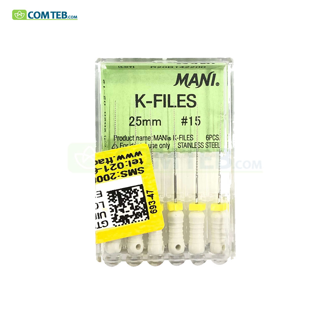 فایل دستی K مانی Mani سایز 15 طول 25 - 6 عددی