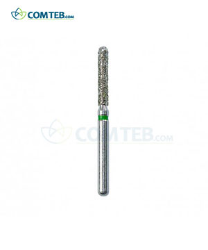 فرز الماسی مدل استوانه ای ته گرد توربین دیاتیز 5 عددی سایز هد 010 رنگ سبز طول سر فرز 8mm