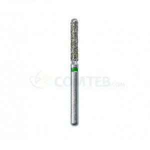 فرز الماسی مدل استوانه ای ته گرد توربین دیاتیز 5 عددی سایز هد 012 رنگ سبز طول سر فرز 6mm