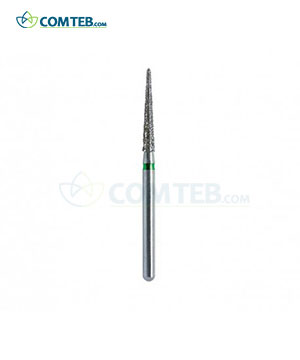 فرز الماسی مدل سوزنی توربین دیاتیز 5 عددی سایز هد 012 رنگ سبز طول سر فرز 8mm