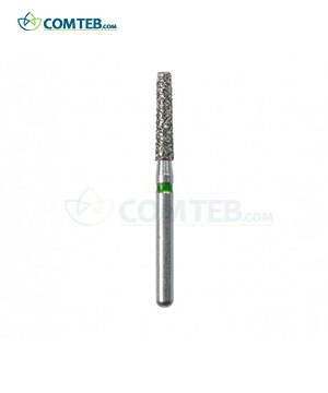 فرز الماسی مدل مخروطی ته صاف توربین دیاتیز 5 عددی سایز هد 012 رنگ سبز طول سر فرز 6mm