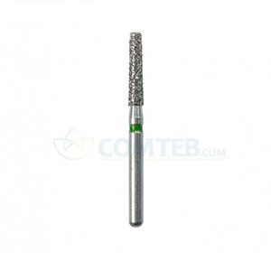 فرز الماسی مدل مخروطی ته صاف دیاتیز 5 عددی سایز هد 012 رنگ سبز طول سر فرز 10mm