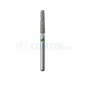 فرز الماسی مدل مخروطی ته صاف دیاتیز 5 عددی سایز هد 012 رنگ سبز طول سر فرز 8mm