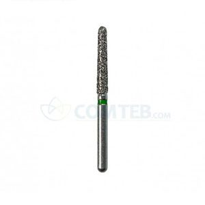 فرز الماسی مدل مخروطی ته گرد توربین دیاتیز 5 عددی سایز هد 012 رنگ سبز طول سر فرز 10mm