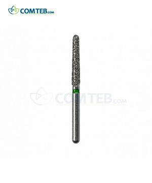 فرز الماسی مدل مخروطی ته گرد توربین دیاتیز 5 عددی سایز هد 016 رنگ سبز طول سر فرز 10mm