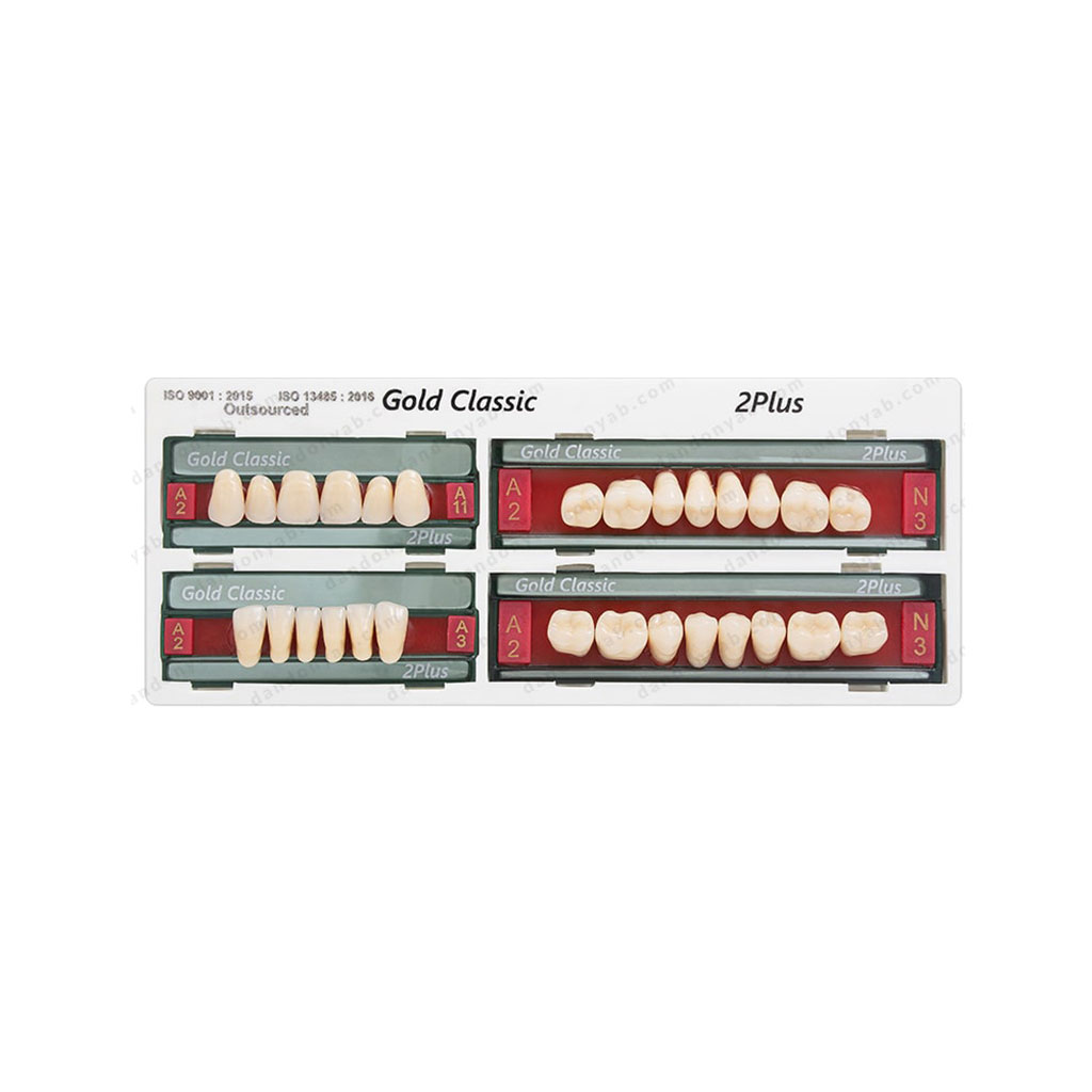 دندان مصنوعی دو پخت گلد کلاسیک Gold Classic 2 plus سایز 11 رنگ A1